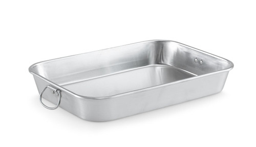 Vollrath 68078 15.38" W x 10.8" D x 2 3/8" H 6.25 Qt. 18 Ga. Aluminum Bake & Roast Pan