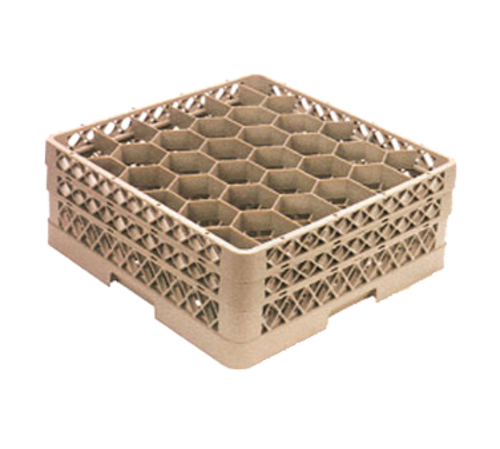 Vollrath TR12A 19 3/4" W x 19 3/4" D x 5.56" H 30 Compartments Co-Polymer Plastic Traex Full Size Rack Max Glass/Stemware Rack