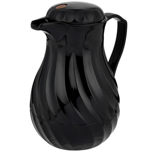Vollrath 52174 64 Oz. Black Plastic SwirlServe Hot-N-Cold Beverage Server