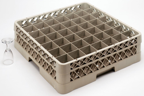 Vollrath TR9EEEEE 19.75" W x 11.88" H x 19.75" D Co-Polymer Plastic (49) Compartment With 5 Extenders Traex Full Size Glass / Stemware Rack