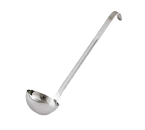 Vollrath 4980010 1/2 Oz. 18/8 Stainless Steel 14 Ga. 6" (15.2 cm) Grooved Hooked Handle with Satin Finish Ladle