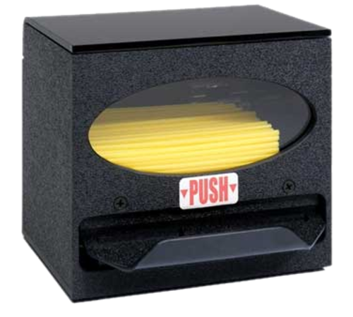 Vollrath CTS-2A 6 1/8"H x 6"W x 6 1/8" D Clear Front ABS Plastic Countertop Bulk Stir Stick or Straw Dispenser