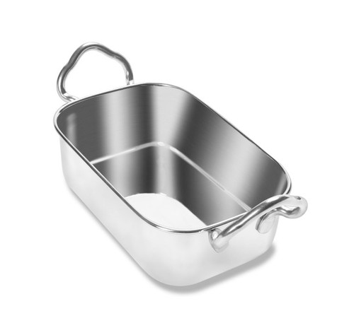 Vollrath 59769 11 Oz. 5" L x 3.3" W x 1.5" H Rectangular Stainless Steel Mini Roasting Pan