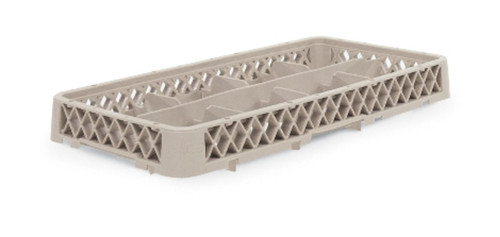 Vollrath HRB1 10" W x 19 3/4" D x 3 1/8" H Half Size 8 Compartments Co-Polymer Plastic Beige Traex Dishwasher Rack Dropped Extender
