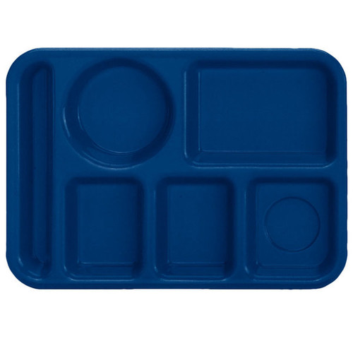 Vollrath 2614-04 13-3/4"W x 9-3/4"D Bright Blueberry Rectangular Left Hand Polypropylene Stackable School Compartment Tray