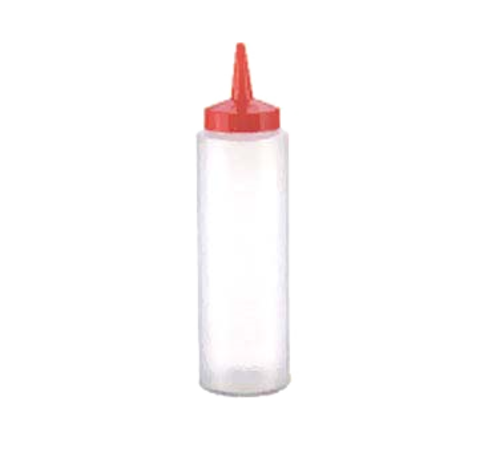 Vollrath 2808-1308 8 Oz. Standard Cap Polyethylene Clear Bottle with Yellow Cap Traex Color-Mate Squeeze Bottle Dispenser (12 Each Per Case)