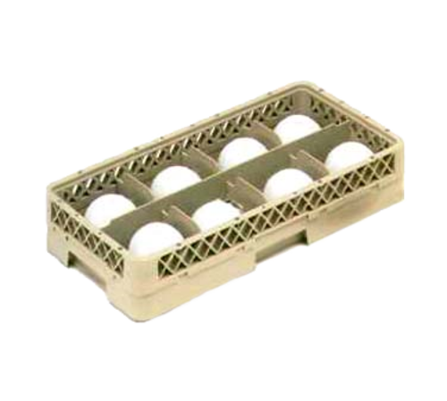 Vollrath HR1B1 10" W x 19.75" D x 3.81" H Half Size 8 Compartments Co-Polymer Plastic Beige Traex Rack-Master Dishwasher Rack