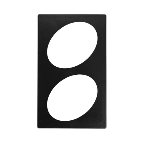 Vollrath 8243218 21.13" W x 12.75" D Plastic Oval Solid Black Miramar Single Size Template for Miramar Cookware