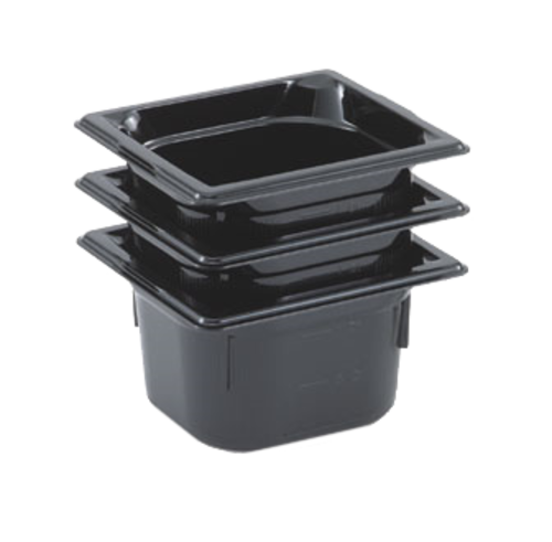 Vollrath 9066420 6" Deep High-Temp Black Resin Super Pan 1/6 GN Food Pan