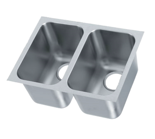 Vollrath 9102-1 14" W x 9" D x 9 3/4" H Two Compartment 20 Gauge Stainless Steel Weld-In / Undermount Sink