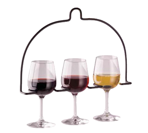 Vollrath WR-1028-06 Black Powder Coat Accommodates 3 glasses Circular Wire Flight Caddy