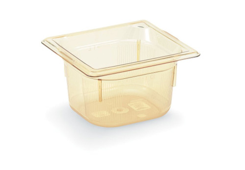 Vollrath 9064410 4" Deep High-Temp Amber Resin Super Pan 1/6 GN Food Pan