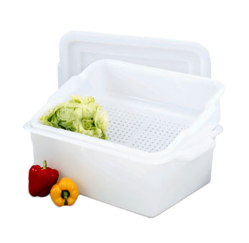Vollrath 52616 20" W x 5" H x 15" D 1-Compartment Natural Plastic Perforated Drain Box