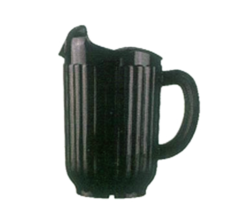 Vollrath 6010-06 7" W x 8.63" H 60 Oz. Black Polycarbonate Tuffex I Deluxe Three-Lipped Pitcher