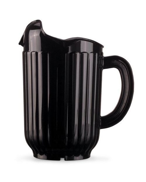 Vollrath 6010-06 7" W x 8.63" H 60 Oz. Black Polycarbonate Tuffex I Deluxe Three-Lipped Pitcher