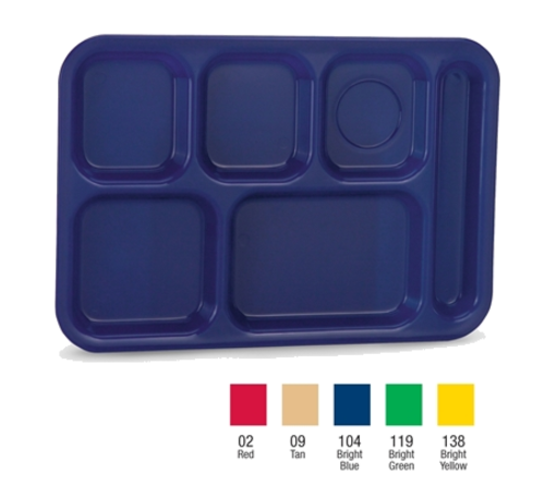 Vollrath 2015-02 14-3/4"W x 9-7/8"D Red Rectangular Right Hand Polypropylene Stackable School Compartment Tray