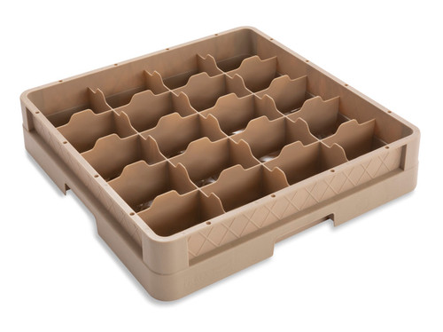 Vollrath CR5 19.75" W x 19.75" D X 3" H Beige Co-Polymer Plastic (20) Compartments Full Size Compartment Rack