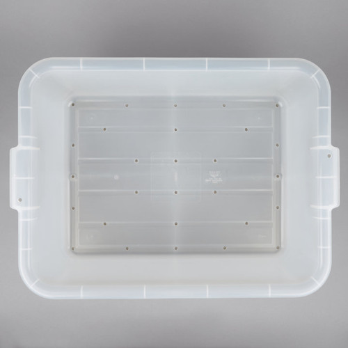 Vollrath 1517-C13 20" W x 15" D x 7" H Clear Plastic Perforated Traex Color Mate Drain Box
