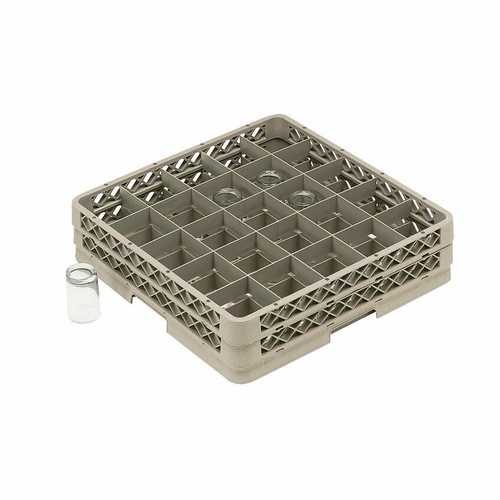 Vollrath TR13BBBBB 19.75" W x 19.75" D 25 Compartments Co-Polymer Plastic Beige Traex Full Size Low Profile Glass/Stemware Rack