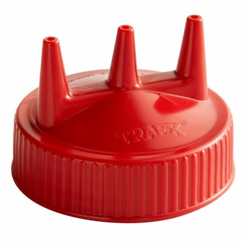Vollrath 3300-02 Fits 16 24 & 32 Oz. Red Wide Mouth Bottles Tri Tip Replacement Color Cap