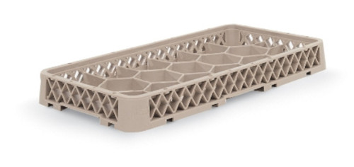 Vollrath HRF 10" W x 19 3/4" D x 2" H Half Size 17 Compartments Co-Polymer Plastic Beige Traex Dishwasher Rack Extender