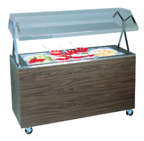 Vollrath 3873346 46" W x 39 1/2" D x 59" H Fully Enclosed Base Non-Refrigerated Granite 3 Pans 2-Series Affordable Portable Cold Food Station - 120 Volts