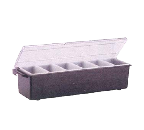 Vollrath 4746-06 24" x 6"x 3-3/4" 8 Pint Black Plastic Standard Lid NSF Kondi-Keeper Condiment Dispenser