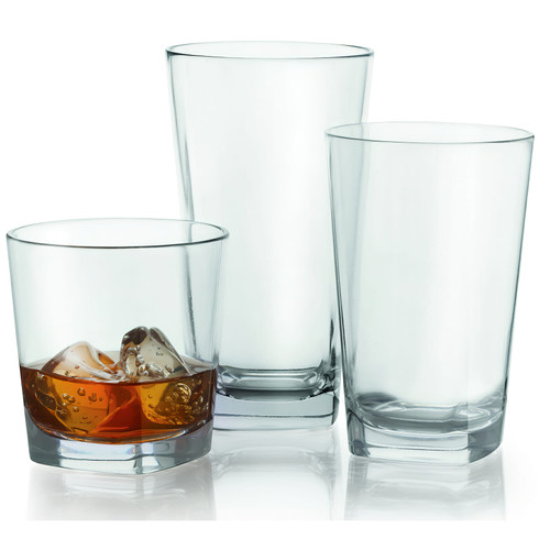 GET SW-1471-CL 12 Oz. Clear SAN Cubed Beverage Glass