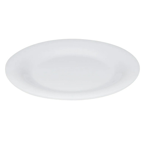 GET WP-9-DW 9" Dia. White Melamine Round Wide Rim Diamond Plate