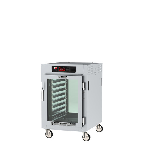 Metro C585-SFC-LPFC C5 8 Series Half-Size Pass-Thru Insulated Holding Cabinet with Clear Doors and Chrome Lip Load Slides - 120V