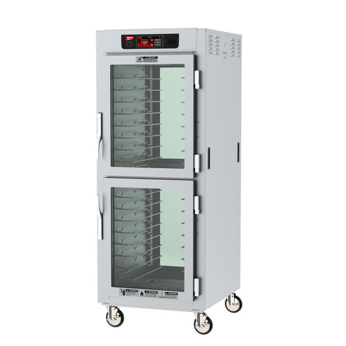 Metro C589-SDC-UPDC C5 8 Series Full-Size Pass-Thru Insulated Holding Cabinet with Clear Dutch Doors and Chrome Universal Wire Slides - 120V