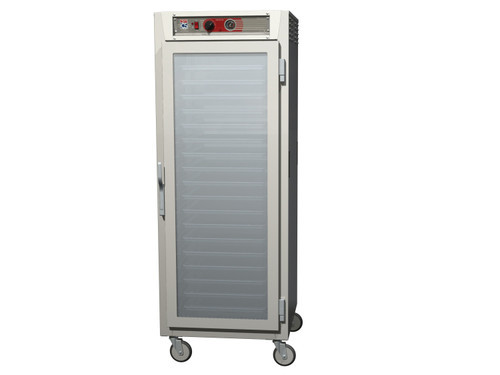 Metro C569L-SFC-UPFS C5 6 Series Full-Size Pass-Thru Insulated Low Wattage Heated Holding Cabinet with Clear Door and Stainless Steel Universal Slides - 120V