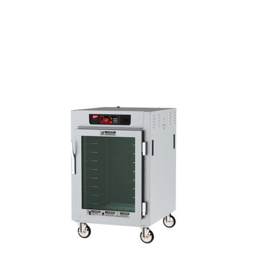 Metro C585-SFC-UPFS C5 8 Series Half-Size Pass-Thru Insulated Holding Cabinet with Clear Doors and Stainless Steel Universal Wire Slides - 120V