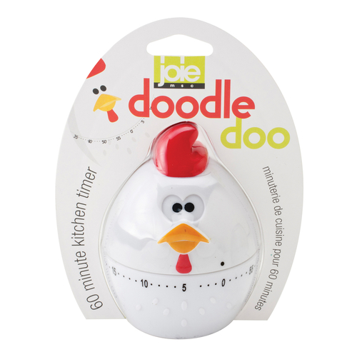 Harold Import 89611 60 Minute ABS Plastic White Joie Doodle Doo Timer
