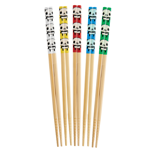 Harold Import 97135 9" Natural Bamboo Helen's Asian Kitchen Panda Chopsticks (5 Pair Per Pack)