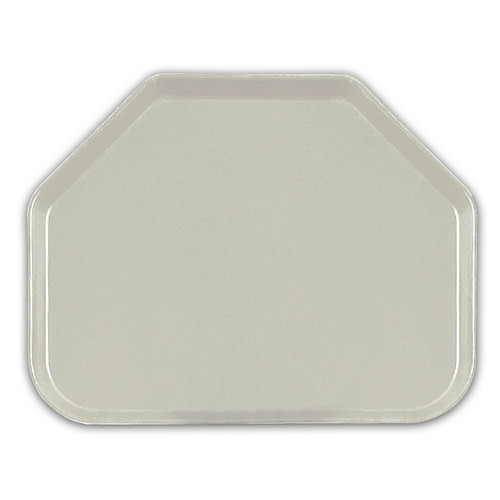 Cambro 1520TR101 14.56" x 19.5" Trapezoid Fiberglass Antique Parchment Camtray - 12/Case