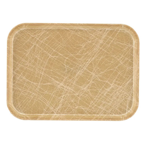 Cambro 1216214 12" x 16.31" Abstract Tan Rectangular High-Impact Fiberglass Camtray - 12/Case