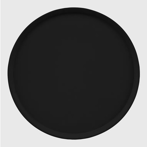 Cambro 1950110 19.5" Black Fiberglass Round Serving Camtray - 12/Case