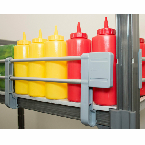 Cambro ESR21603151 21"W x 60"L x 4.25"H Soft Gray Polypropylene Camshelving Elements Three-Quarter Shelf Rail Kit