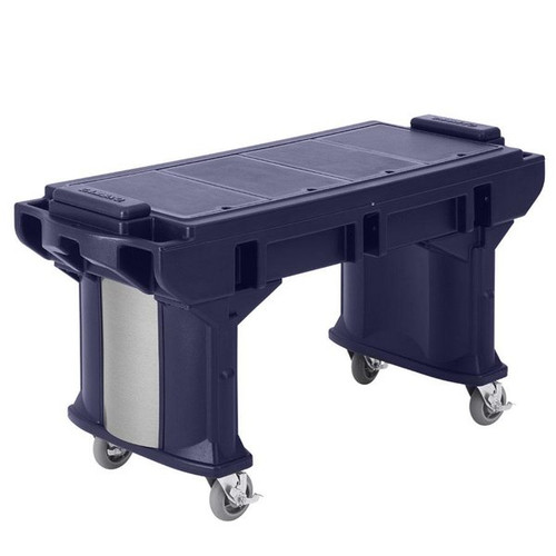 Cambro VBRTL6186 82"L x 27"W x 29.25"H Navy Blue Polyethylene 6 Ft. Unit Cold Food Versa Food Bar Work Table