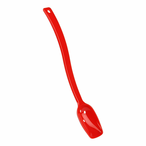 Cambro SPOP10CW404 0.75 Oz. Red Polycarbonate Hanging Hole Perforated Salad Spoon - 12/Case
