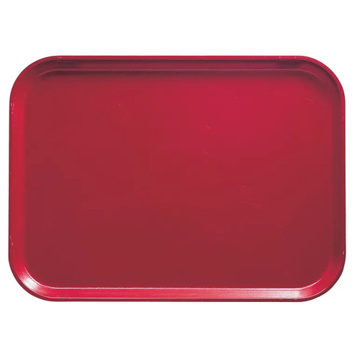 Cambro 1418221 14" x 18" Ever Red Rectangular High-Impact Fiberglass Camtray - 12/Case