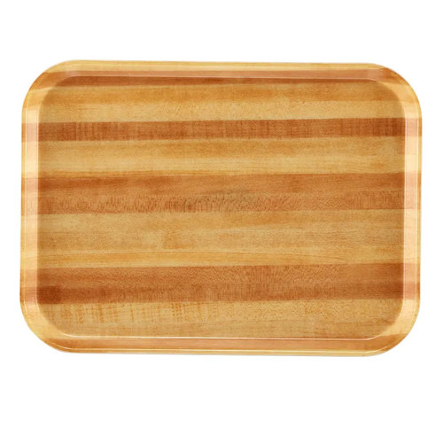 Cambro 1216303 12" x 16.31" Light Butcher Block Rectangular High-Impact Fiberglass Camtray - 12/Case
