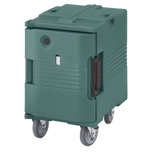 Cambro UPCHW400192 18.13" W x 31.25" H x 26.38" D Granite Green Polyethylene Ultra Camcart Heated Food Pan Carrier - 110V