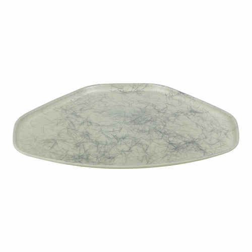 Cambro 1520TR531 14.56" x 19.5" Trapezoid Fiberglass Galaxy Antique Parchment Silver Camtray - 12/Case