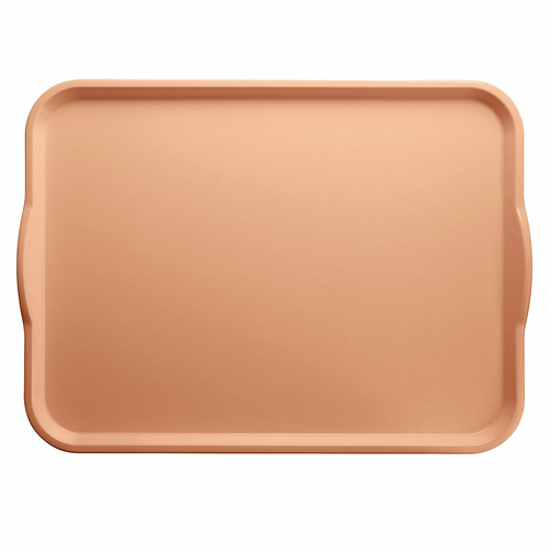 Cambro 1520H117 15" x 20" Dark Peach Reinforced Fiberglass Rectangular Camtray with Handles - 12/Case