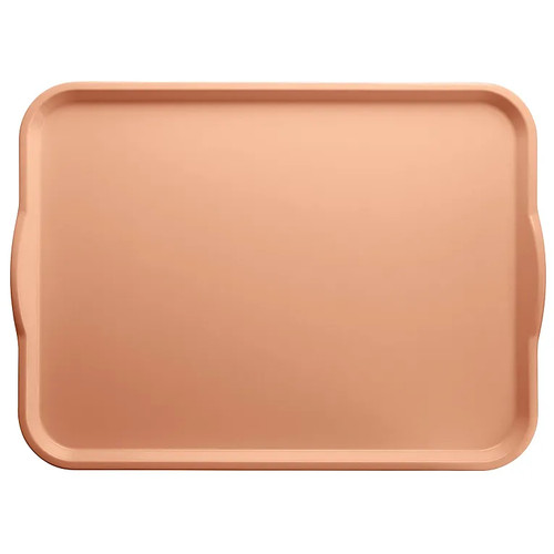 Cambro 1520H117 15" x 20" Dark Peach Reinforced Fiberglass Rectangular Camtray with Handles - 12/Case