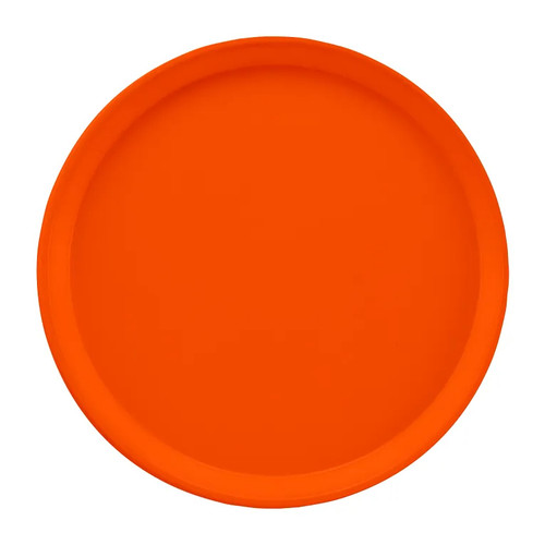Cambro 1550220 16" Dia. Round Fiberglass Citrus Orange Serving Camtray - 12/Case