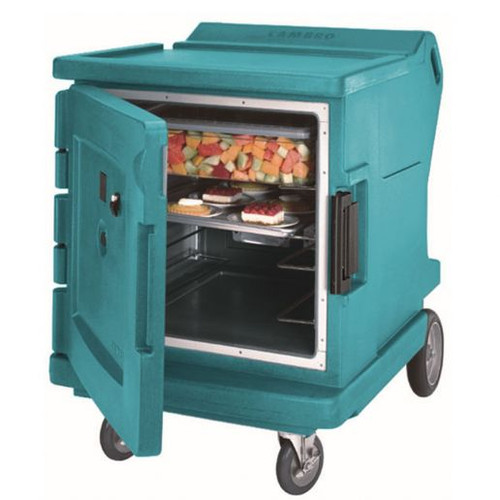 Cambro CMBHC1826LC192 30.50" W x 42.38" H x 42" D Granite Green Polyethylene Low Profile Electric Camtherm  Hot / Cold Cart - 110V