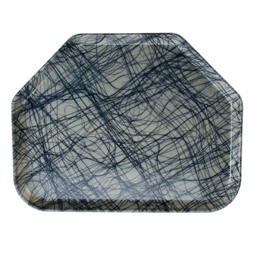 Cambro 1520TR277 14.56" x 19.5" Trapezoid Fiberglass Swirl Gray Camtray - 12/Case